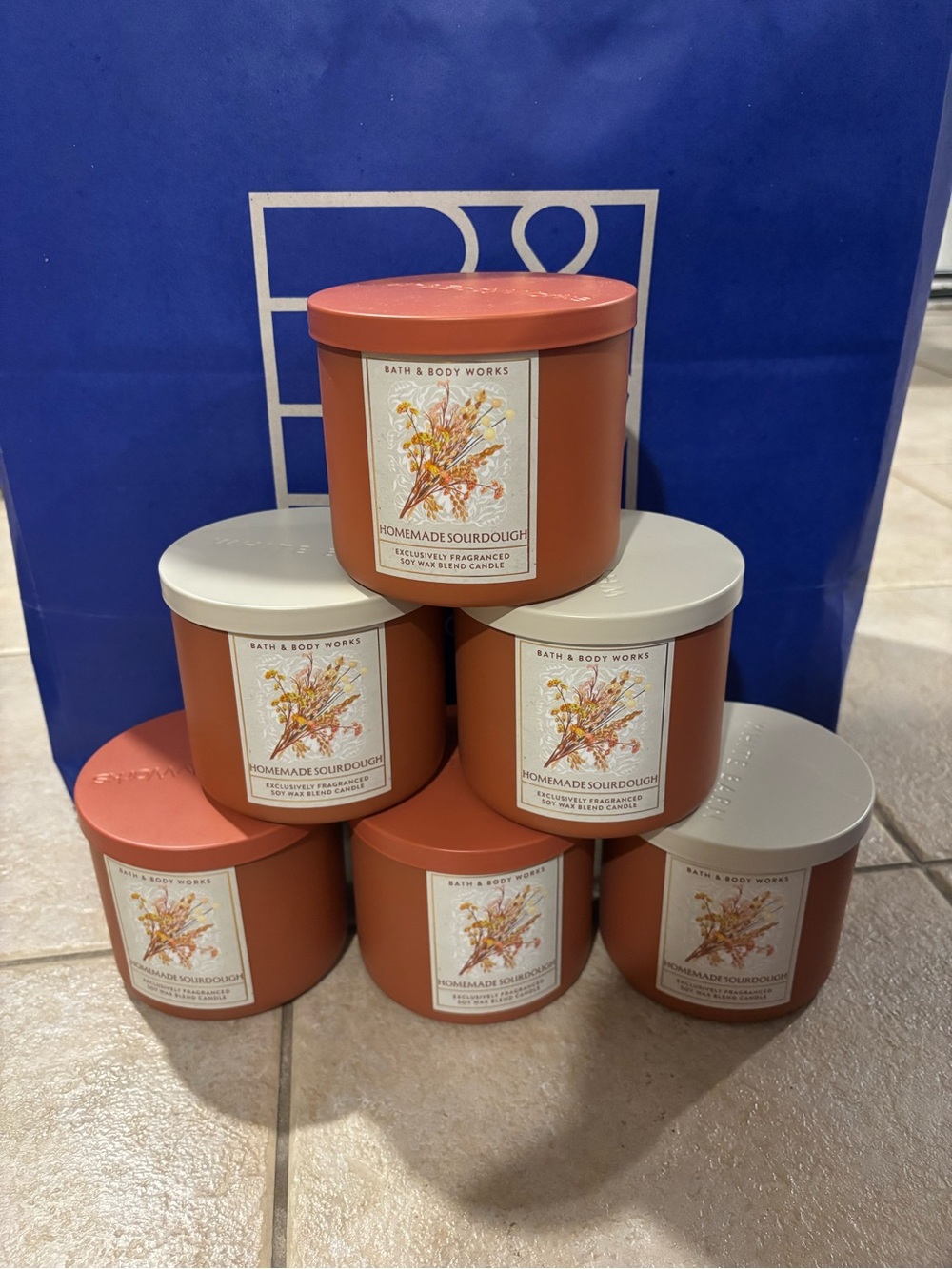 6 Bath & Body Works Homemade Sourdough 3-Wick Candle